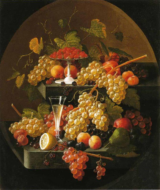 Severin Roesen Fruit and Wine Glass Germany oil painting art